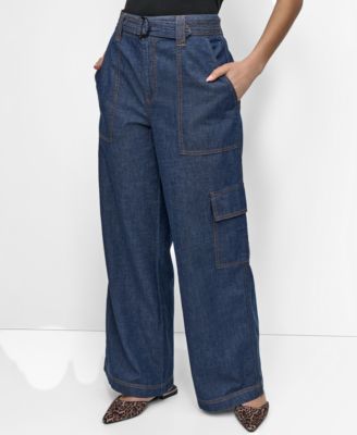 DKNY - Women's Lightweight Wide-Leg Jeans