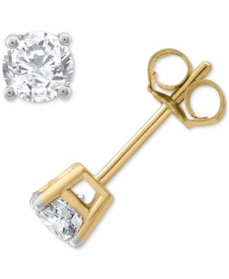 Macy's - Diamond Solitaire Stud Earrings (1/5 ct. t.w.) in 14k Gold