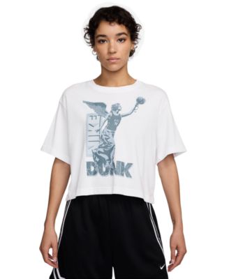 Nike - Women's Cotton Short-Sleeve Cropped Basketball T-Shirt