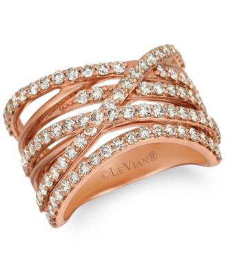 Le Vian - Nude Diamond Multirow Crossover Ring (1-5/8 ct. t.w.) Ring in 14k Rose Gold