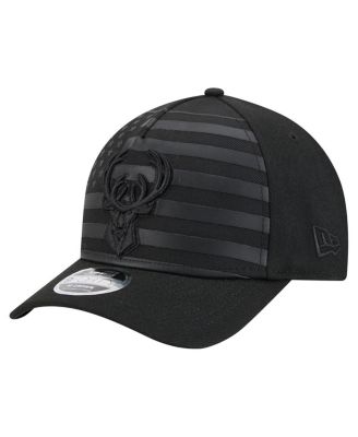 New Era - Men's Black Milwaukee Bucks Game Day Flag A-Frame 9FORTY Adjustable Hat