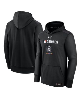 Nike - Men's Black Baltimore Orioles Authentic Collection City Connect Therma Pullover Hoodie