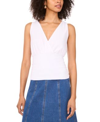 1.STATE - Women's Overlapping V-Neck Sleeveless Knit Top