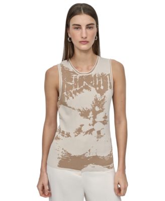 DKNY - Petite Printed Sleeveless Knit Top
