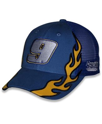 Checkered Flag Sports - Men's and Women's Blue Chase Elliott NAPA Flame Trucker Adjustable Hat