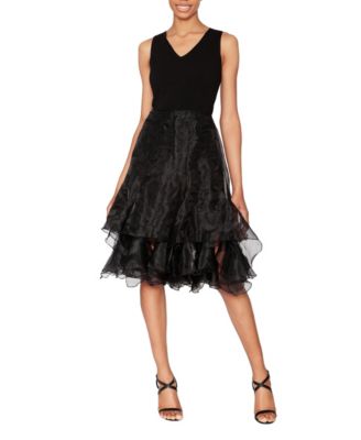 WHITE TIE by Shani - Women's V-Neck Sleeveless Fit & Flare Dress