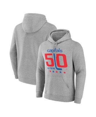 Fanatics Mto Label - Men's Gray Washington Capitals 50th Anniversary Pullover Hoodie