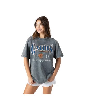 Gameday Couture - Women’s Gray Florida Gators 2025 NCAA Men's Basketball National s Oversized Snow Wash T-Shirt