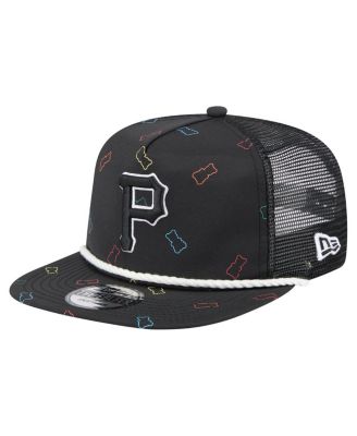 New Era - Men's Black Pittsburgh Pirates Gummy Golfer Trucker Adjustable Hat