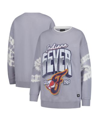 The Wild Collective - Women's Gray Indiana Fever Double Collar Fleece Pullover Sweatshirt