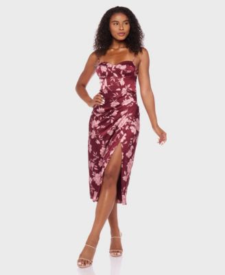 B Darlin - Juniors' Satin Sweetheart Midi Dress