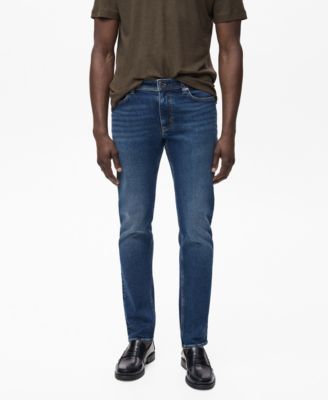 MANGO - Men's Jan Slim-Fit Faded Dark-Wash Jeans
