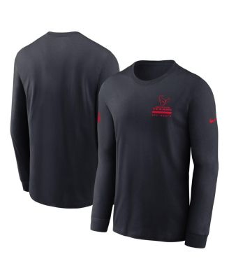 Nike - Men's Navy Houston Texans Sideline Performance Long Sleeve T-Shirt