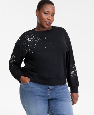 I.N.C. International Concepts - Plus Size Embellished Sweatshirt