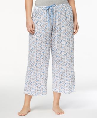 Hue - Plus Size Printed Capri Pajama Pants
