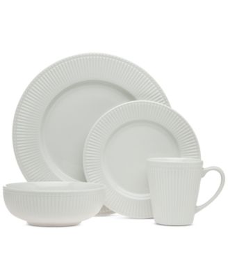 Godinger - Republique 16-Pc. White Embossed Dinnerware Set, Service for 4