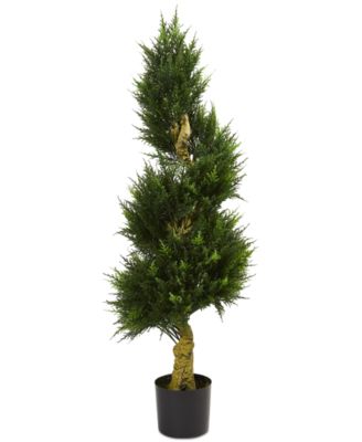 Nearly Natural - 4.5' Spiral Cypress UV-Resistant Indoor/Outdoor Artificial Tree