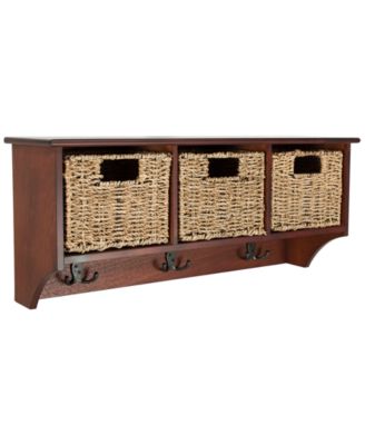 Safavieh - Finley Hanging 3-Basket Wall Rack, Quick Ship
