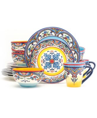 Euro Ceramica - ZANZIBAR 16 PIECE STONEWARE DINNERWARE SET