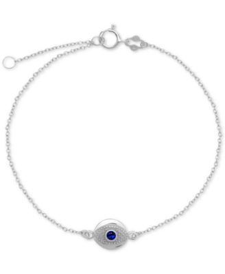 Giani Bernini - Blue Glass Evil Eye Ankle Bracelet in Sterling Silver