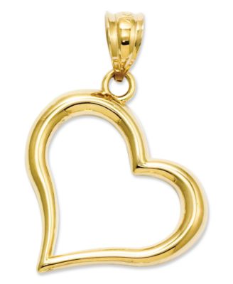 Macy's - 14k Gold Charm, Open Heart Charm