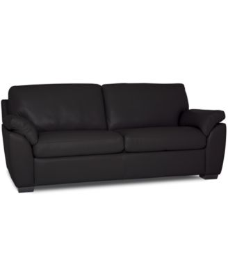 Furniture - Lothan 82" Leather Apartment Sofa with 2 Cushions