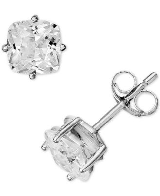 Giani Bernini - Cubic Zirconia Cushion Stud Earrings in Sterling Silver