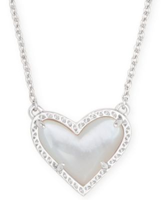 Kendra Scott - Stone Heart Pendant Necklace, 15" + 2" extender