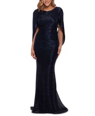 Betsy & Adam - Metallic Cape Gown