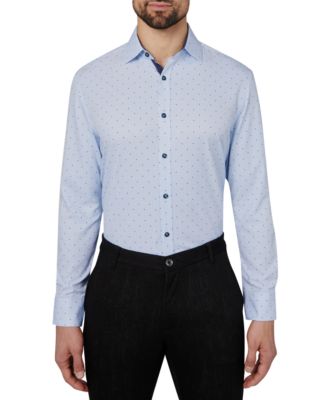 Society of Threads - Men's-Regular-Fit Non-Iron Performance Stretch Geo-Print Dress Shirt