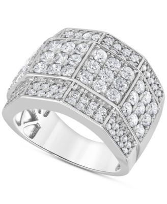 Macy's - Men's Diamond Multi-Cluster Ring (3 ct. t.w.) in 10k Yellow, White or Rose Gold