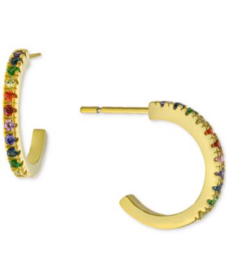 Giani Bernini - Rainbow Cubic Zirconia Small Hoop Earrings in 18k Gold-Plated Sterling Silver