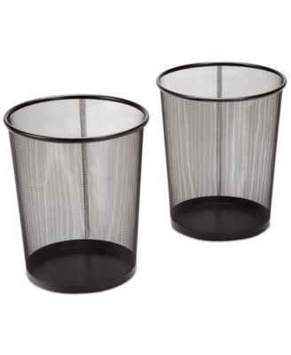 Seville Classics - 2-Pk. 6-Gallon Round Mesh Trash Can Recycling Bins