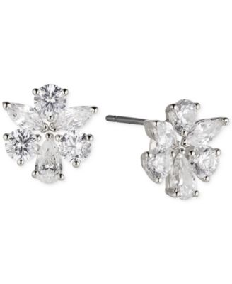 Eliot Danori - Silver-Tone Crystal Cluster Stud Earrings, Created for Macy's
