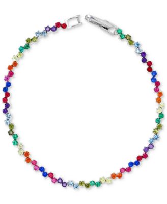 Macy's - Multicolor Cubic Zirconia Link Bracelet in Sterling Silver