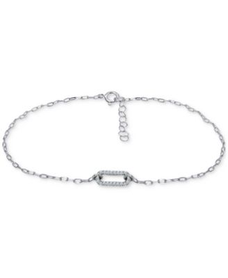 Giani Bernini - Cubic Zirconia Pav&eacute; Link Ankle Bracelet in 18k Gold-Plated Sterling Silver