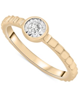 Audrey by Aurate - Diamond Miracle-Plate Textured Ring (1/10 ct. t.w.) in Gold Vermeil