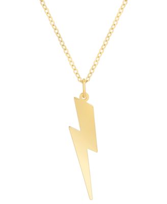 Italian Gold - Lightning Bolt 18" Pendant Necklace in 10k Gold