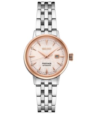 Seiko - Women's Automatic Presage Diamond (1/10 ct. t.w.) Stainless Steel Bracelet Watch 30mm