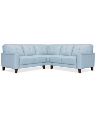 Furniture - Ashlinn 94" 3-Pc. Pastel Leather Sectional