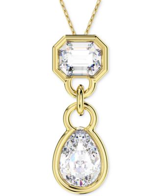 Swarovski - Gold-Tone Mixed Crystal Pendant Necklace, 15-3/4" + 2-3/4"