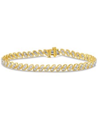 Macy's - Diamond Two-Stone Link Bracelet (2 ct. t.w.) in 10k Gold
