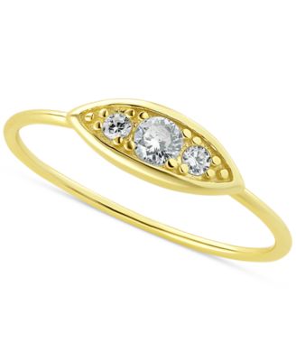 Giani Bernini - Cubic Zirconia Three Stone Eye Ring in 18k Gold-Plated Sterling Silver