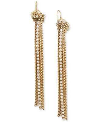 I.N.C. International Concepts - Pav&eacute; & Chain Tassel Linear Drop Earrings