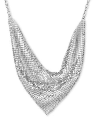I.N.C. International Concepts - Crystal-Edged Mesh Statement Necklace, 17" + 3" extender