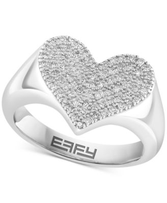 EFFY Collection - Diamond Pav&eacute; Heart Ring (1/3 ct. t.w.) in Sterling Silver