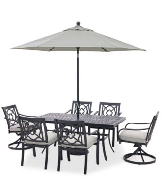 Agio - St Croix Outdoor 7-pc Dining Set (68x38" table + 4 dining chairs + 2 swivel chairs)