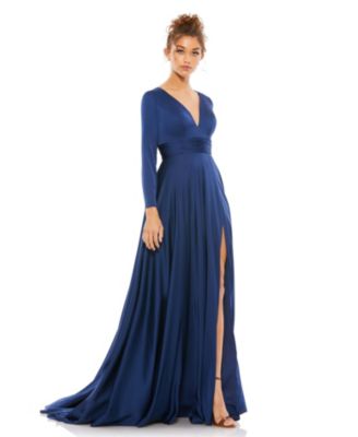 Mac Duggal - V-Neck Side-Slit Gown