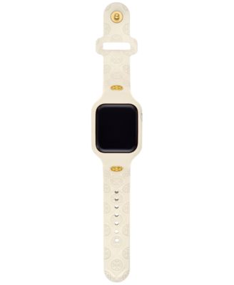 Tory Burch - The T Monogram White Silicone Strap For Apple Watch&reg; 41mm