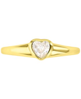 Macy's - Cubic Zirconia Heart Solitaire Ring in 14k Gold-Plated Sterling Silver